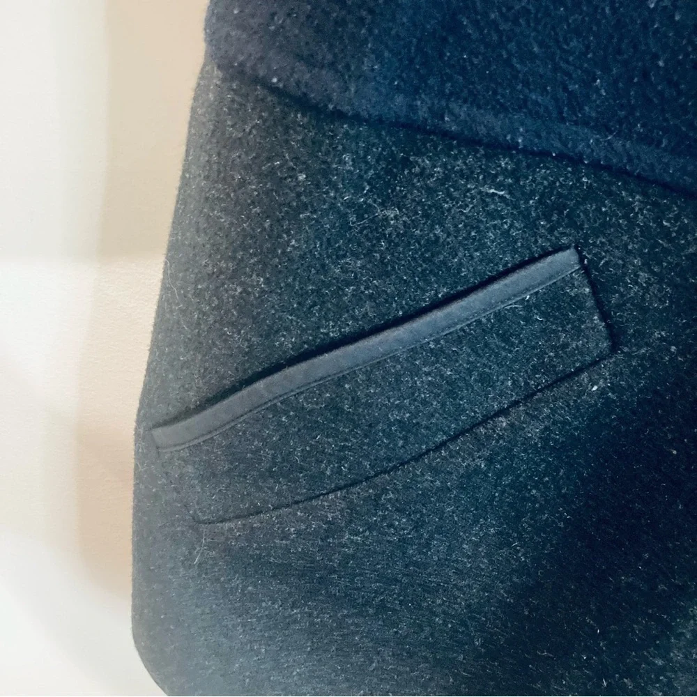 LONDON FOG Sz 14P Wool Blend Quilted Lining Colour Block Button Closure Pea Coat - Picture 8 of 15